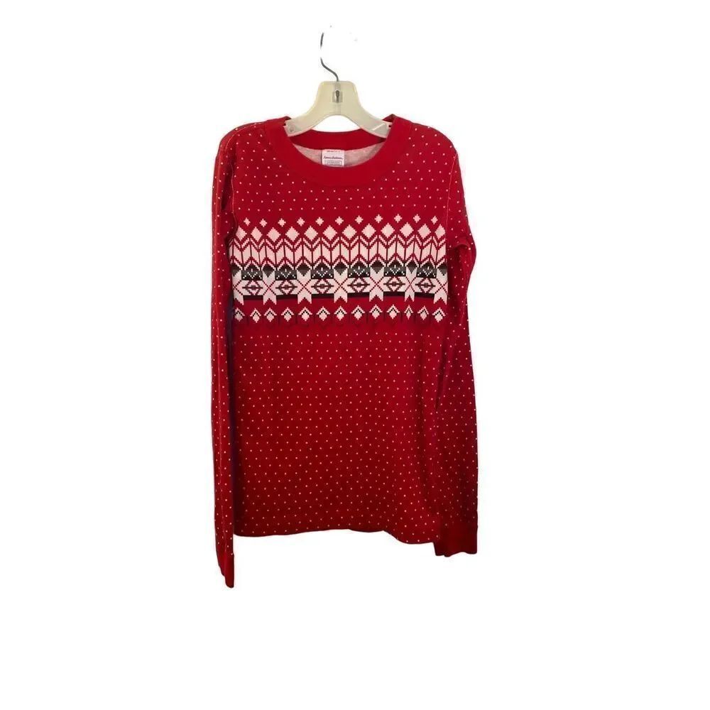 Hanna Anderson heritage fairsle unisex Christmas winter pajama top size 12 ￼